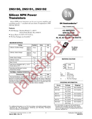 2N5192 datasheet  